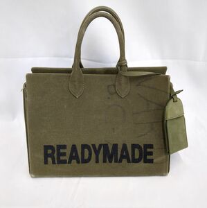 READYMADE Travel Bag リメイク 再構築 ヴィンテージ カーキ オリーブ 裏面US レディメイド ハンドバッグ トートバッグ ◆3115/登呂店