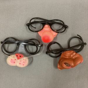昭和レトロ 変装メガネ 3個 1970年代 当時物 デカ鼻 駄菓子屋