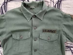 雰囲気◎ 色褪せ 70s UNKNOWN USA製 米軍 実物 U.S. ARMY ミリタリー カットオフ シャツ ユーティリティ ジャケット ビンテージ オリジナル