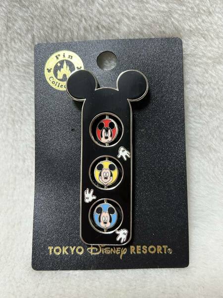 TDR ディズニーリゾート　ピンバッジ　ミッキー　ミニー　くるくる回る　片面ミッキー　片面ミニー