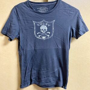 RUGBY ラグビー RALPH LAUREN ラルフローレン スカルロゴプリント Tシャツ ブラック系 XSサイズの画像1