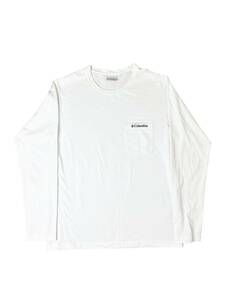 コロンビア 長袖 tシャツ カットソー Mサイズ ホワイト ロングスリーブ アウトドア ポケットt 古着