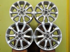 H2122 中古 4本 マツダ 純正 18 x 7J +50 5H 114.3 シルバー CX-3 CX3 アクセラ マツダ3