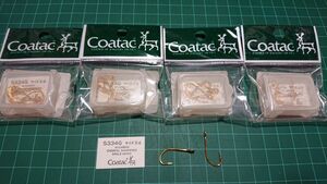 コータック 5334G シングルフック 4セット #4 Coatac 新品2 トラウト マス 山女魚 岩魚 ヤマメ イワナ サクラマス ニジマス