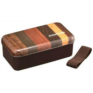  lunch box side dish. .. lunch box 870ml wood grain ( Brown ) man man . men's ske-ta-