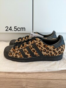  new goods adidas SUPERSTAR super Star leopard print Leopard unused 24.5cm box attaching sneakers 