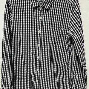 無印良品 洗いざらしブロードシャツ　　　　　　　　（欧米サイズ） 黒×チェック柄