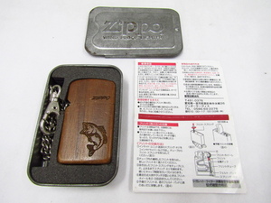 ZIPPO BLACK BASS WOOD ジッポー ブラックバス ウッドスリム 中古品 ◆14047