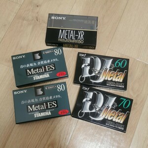 O カセットテープ 5本 メタルテープ SONY ソニー MTL-XR 50分 METAL-XR Metal・ES 80分 C-80MTLESA TDK DJ 60分 70分 DJM-60S DJM-70S 