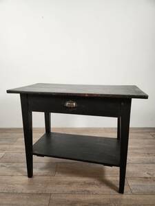 フランス アンティーク 木製の黒いテーブル