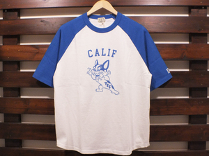 新品 XLサイズ TES エンドレスサマー カレッジ ブヒ ラグラン Tシャツ ブルー The Endless Summer CALIFORNIA COLLEGE BUHI RAGLAN T