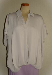 [ не использовался ] outlet * INGNI/ крыло * влажный Hem tuck Skipper блуза ( серый ju)L R8