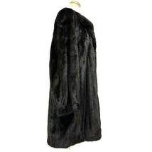 【七福】fk2470 BLACKGLAMA ブラックグラマ　Senza Serioso セミロングコート デザインコート ブラックミンク 貂皮 mink身丈 約 90cm_画像4