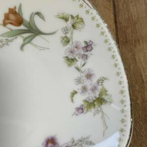 ★コレクター必見 レトロ イングランド製 Wedgwood ウェッジウッド ボーンチャイナ 花柄 プレート 2客 洋食器 ケーキ皿などに S0729●7の画像3