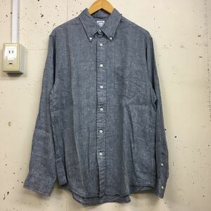 BROOKS BROTHERS ブルックスブラザーズ REGENT IRISH LINEN 長袖シャツ サイズL ブルー ボタンダウン リネン100 メンズ