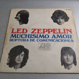 SPAIN 赤白ラベル Led Zeppelin / MUCHISIMO AMOR スペイン盤 胸いっぱいの愛を シングルレコード 7' EP 