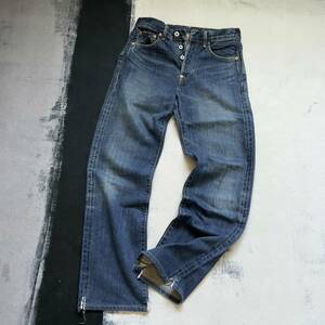 ◆LEVI'S リーバイス 702 BIG-E リメイクあり W28 デニムパンツ ジーンズ メンズ・レディース 男女兼用使用可能 DENIM 裾スリット 赤耳