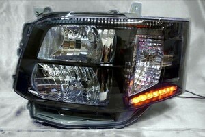 200 ハイエース 3型 標準 HID D4C バラスト キット アンバー LEDライン オートレベライザー キセノン ブラック ヘッドライト 左右セット
