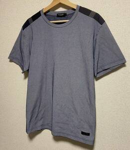 美品 サイズL ブラックレーベルクレストブリッジ 肩チェック シアサッカー Tシャツ BLACK LABEL CRESTBRIDGE