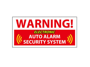 アメリカンなパブリックサインのステッカー★PS-15★WARNING！ ELECTRONIC AUTO ALARM SECURITY SYSTEM シール 警告 注意 危険 一般