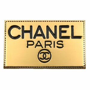 *A2743 отличный Chanel здесь Mark квадратное дизайн брошь Gold × черный CHANEL Vintage женский *