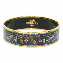 ★A2892 超美品 エルメス エマイユ 七宝焼き バングル ブレスレット ネイビー×マルチカラー HERMES レディース★_画像1