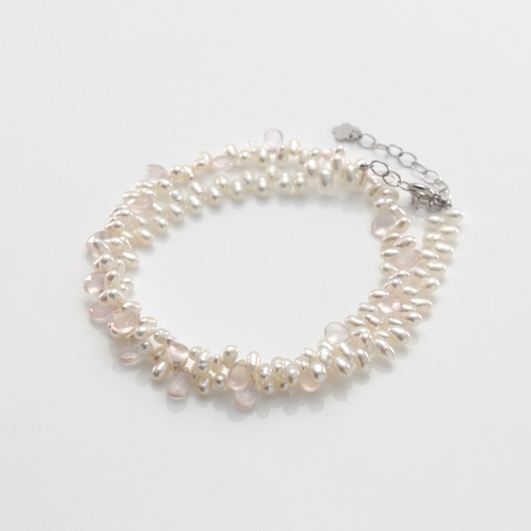 淡水パール ローズクォーツ ネックレス pearl rose quartz necklace