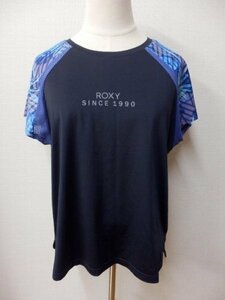 307F10◆ROXY◆水陸両用Ｔシャツ◆黒×青柄◆Ｓサイズ◆ロキシー