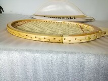 kawasaki　カワサキ　 木製 テニスラケット　H-NO.152　 ALLMAN オールマン 硬式テニスカバー付き　 古道具　レトロラケット_画像6
