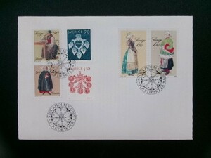 スウェーデン発行 リュスダルの衣装などクリスマス切手 ６種完貼り ＮＨ 初日カバー