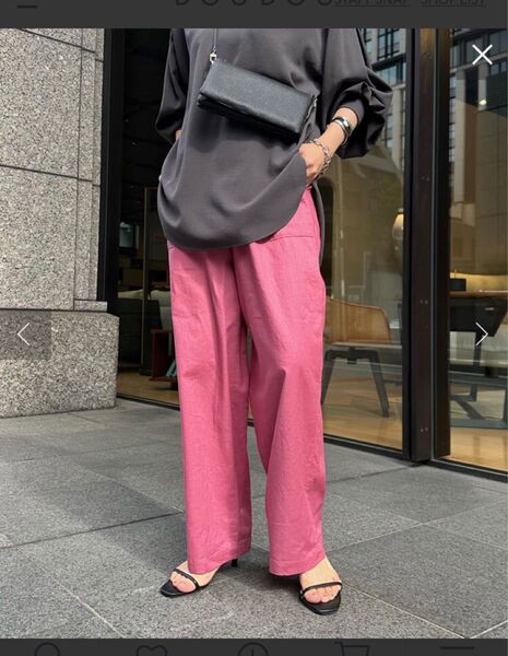 ペイカーリネン混パンツ