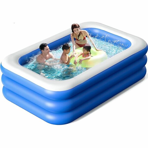 ビニールプール 底クッション大型プール家庭用プール 子供 暑さ対策 ボールプールと水プール両用 （210*145*60cm）