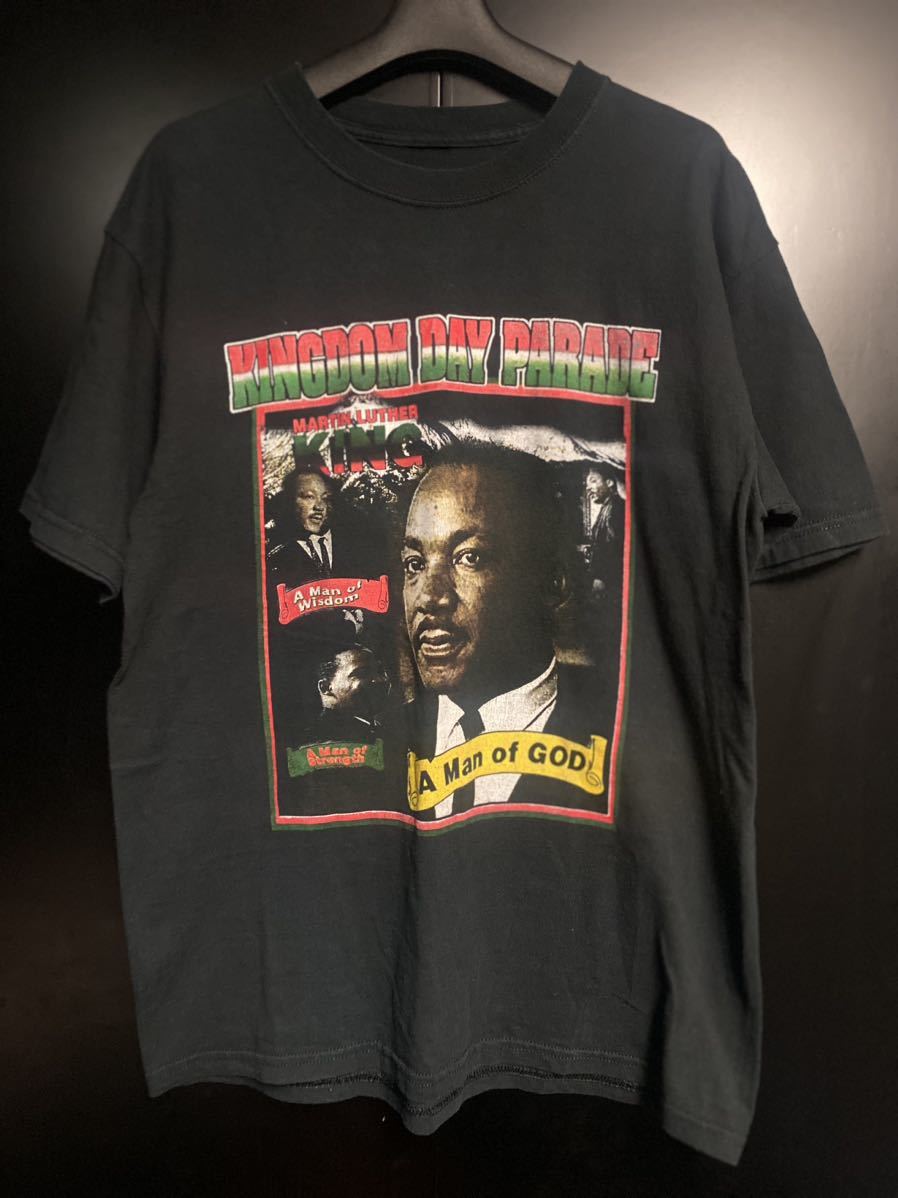 激レア 当時物 マーティンルーサーキング RAP Tシャツ ヴィンテージ サイズL ブラック キング牧師 マルコムX ラップTシャツ