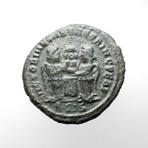 【古代ローマコイン】Constantine I（コンスタンティヌス1世）クリーニング済 ブロンズコイン 銅貨 フォリス(pPzMATnZnf)_画像2