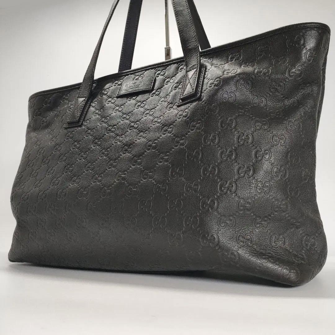 1円【高級品】GUCCI グッチ シマ レザー 革 GG柄 ビジネス トート
