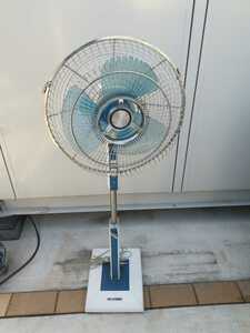  animation equipped HITACHI Hitachi S-627 Showa Retro antique large living electric fan 30cm STAND FAN air flow adjustment, yawing OK present condition sale 