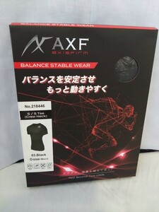 【トレーニングシャツ】アクセフ■AXF バランスステーブル ブラック★O(2L) 半袖シャツ ジム トレーニングウェア ※定価¥14,800