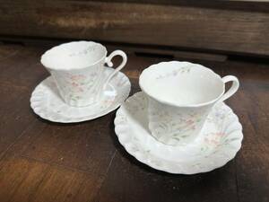 ★コレクター必見！！ NIKKO Bone China ニッコー 花柄 ビンテージ カップ＆ソーサー 2客セット 洋食器 レトロ インテリア お洒落 M070319