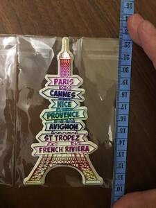  new goods # *3 piece 1 set select * Paris. eferu., France,2D.. rainbow color hot stamp, luminescence refrigerator magnet 