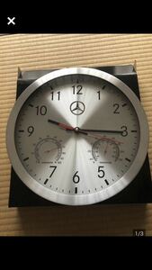 Mercedes-Benz Collection wall clock メルセデス・ベンツ 純正 正規品 壁掛け時計 シルバー 温度計 湿度計