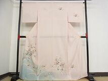 着物屋こころ■夏物　訪問着　絽　枝花文　暈し染め　着丈167cm　裄丈65cm　正絹　逸品　B-np6304_画像1