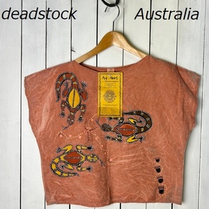 sh●532 deadstock オーストラリア Walkabout アボリジニ アート シャツカットソー M～L程度 スーベニア 民族衣装 エスニック タグ付未使用
