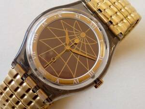  не использовался редкий товар солнечный Swatch Swatch золотой / чёрный .. ремень SRM101 ремень Large размер 