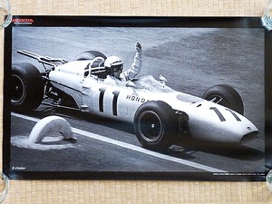 祝ホンダF1初優勝のポスター ホンダ製ポスター RA272 1965年F1メキシコGP ホンダF1初優勝 リッチー・ギンサー 未使用