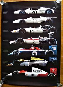  Honda original poster Honda F1 no. 2 period till. machine 7 pcs RA271 RA272 RA300 RA301 Spirits 201Cui rear mzFW11 McLAREN MP4/6 unused 