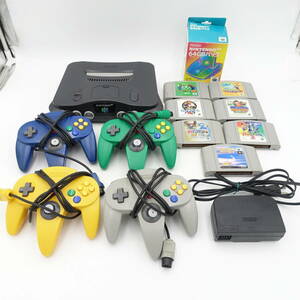 Nintendo 64 本体 コントローラー 4個 ゲームソフト カセット 7本セット 説明書 64GBパック ニンテンドー 任天堂 ジャンク品/12103