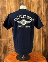 【THE FLAT HEAD】42サイズ　インディゴ　3本針の1本外し Tシャツ ウイングホイール　FN-THC-202　フラットヘッド　ランブル_画像7