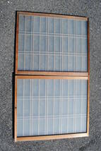 キ8　 昭和レトロ　美品　2枚組　障子風桟　摺りガラス張り　木製　小型引戸　窓　645x542x20_画像4