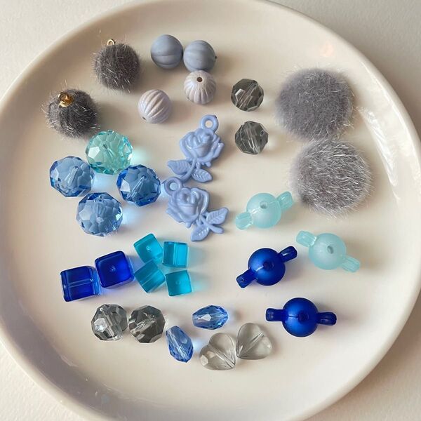 【05】アクセサリー ハンドメイド パーツ カボション ビーズ ヴィンテージ ボタン フープ クリア