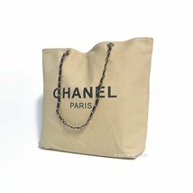 【未使用】 シャネル ノベルティ 非売品 トートバッグ 両面プリント CHANEL キャンバス A4 ベージュ レディース_画像2